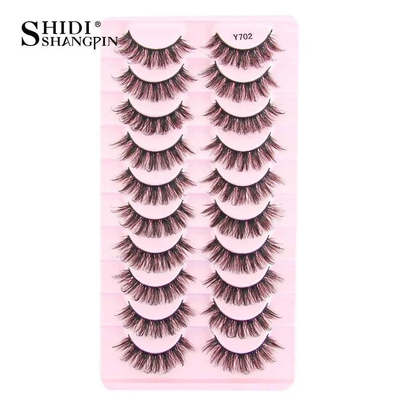 SHIDISHANGPIN 5/10Pairs False Lashes Cat Eye Eyelashes Eyelash Extension 3D Mink Half Lashes Natural Makeup faux Cils maquiagem - Blinksy